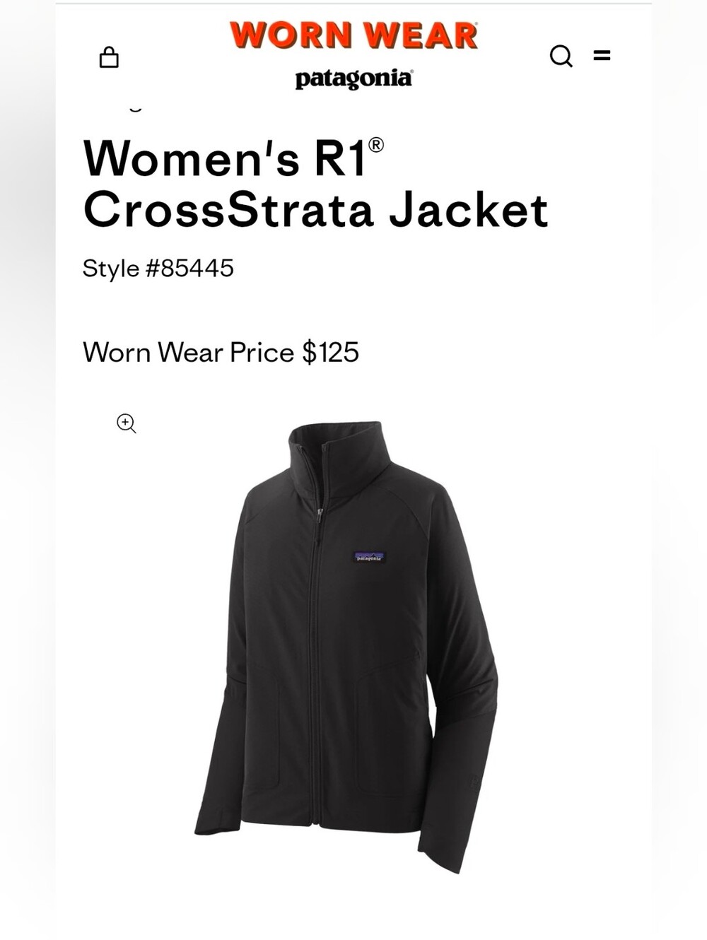 Patagonia Women's R1 CrossStrata Jacket - Black - MEDIUM